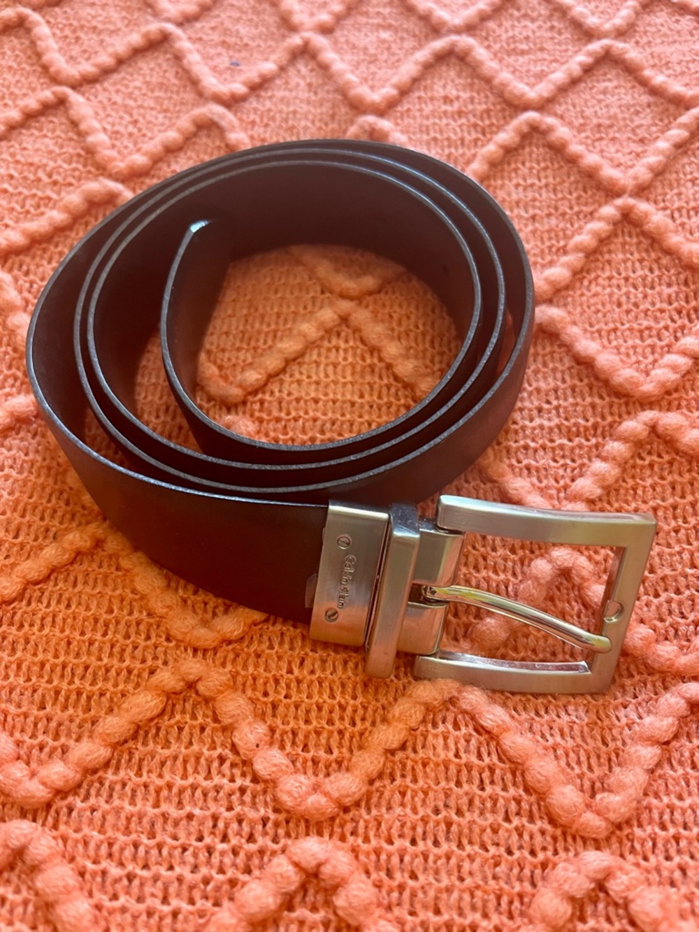 Women’s Classic Black/Brown Reversible Leather Belt with Silver Buckle